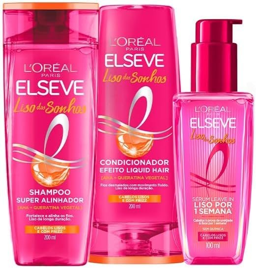 L'Oréal Paris Elseve Liso dos Sonhos Kit Shampoo, Condicionador e Sérum