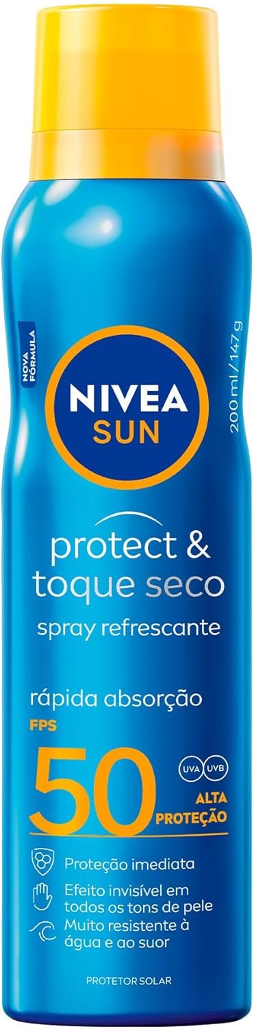 NIVEA SUN Protetor Solar Spray Protect & Toque Seco FPS 50 200ml