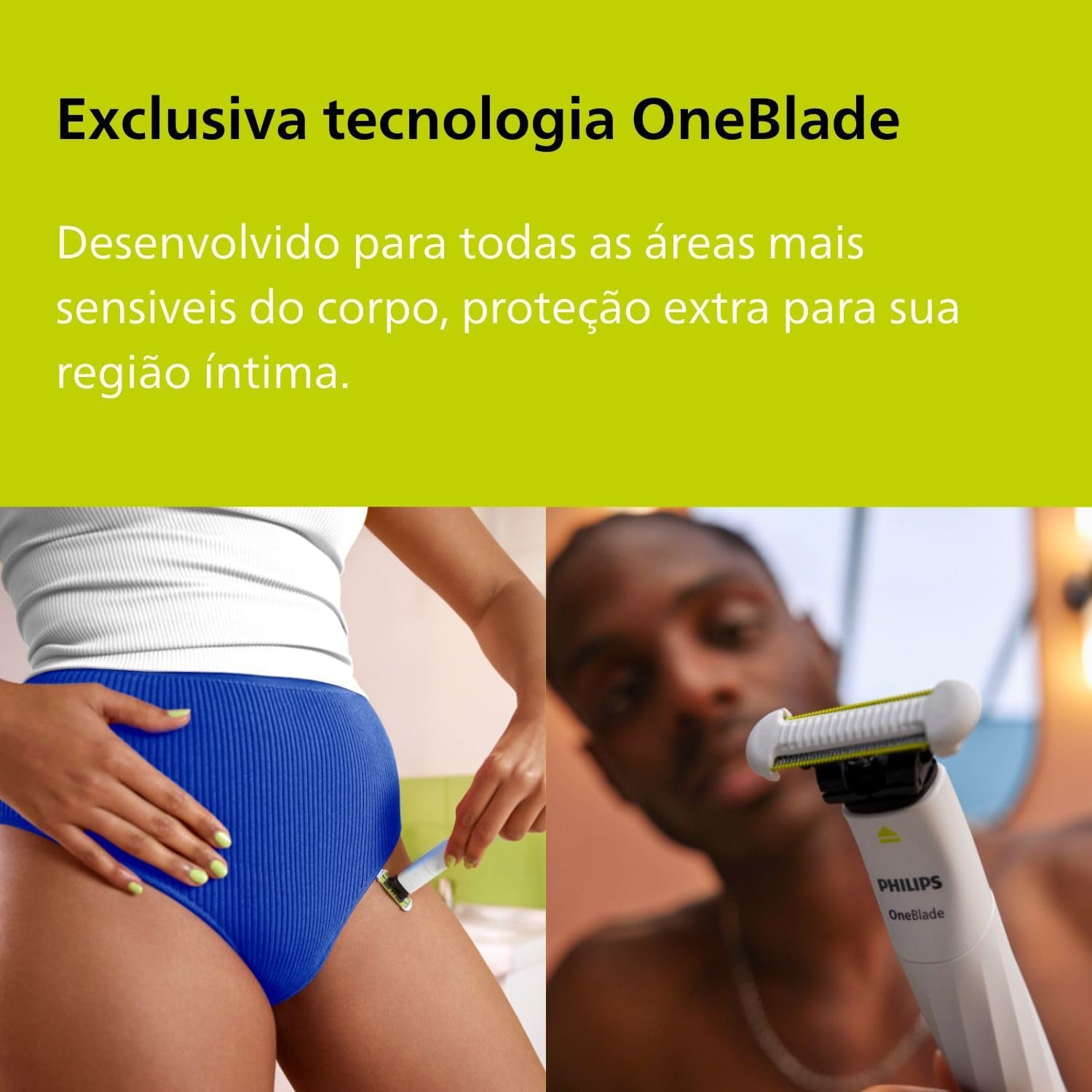Aparador de Pelos Íntimo Philips OneBlade Intimate QP1924/10 À prova d'água - Bivolt - Image 5