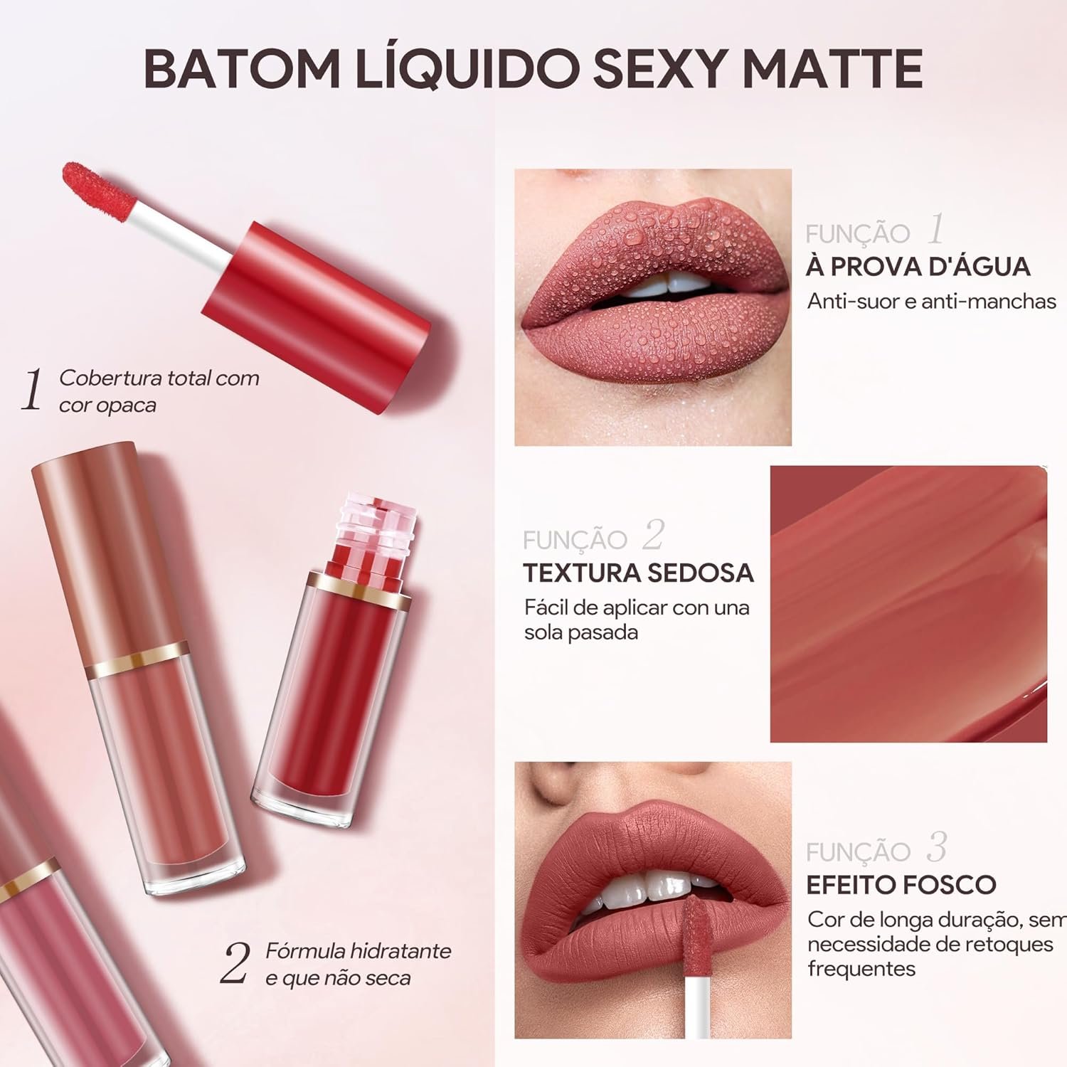 Batom Lip Liner Conjunto Batom liquido | Conjunto de Lápis para Lábios Matte 12 Cores - Image 7